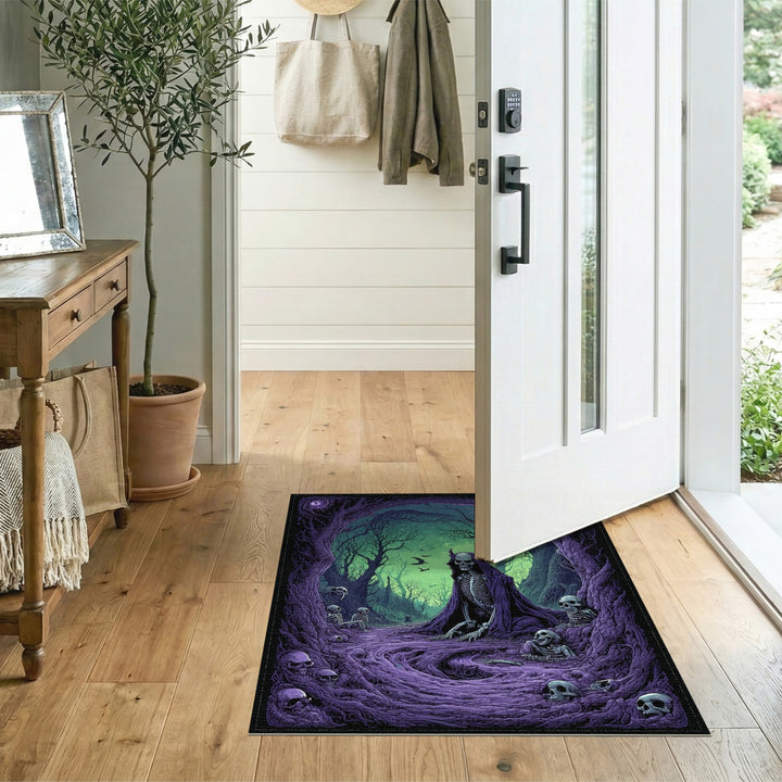 Purple Skeleton Forest Area Rug