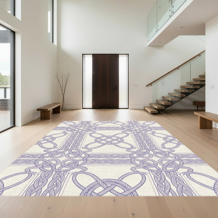 Lavender Interlaced Rope Square Rug
