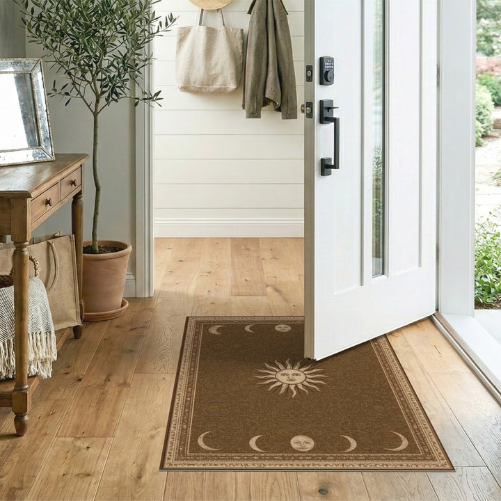 Celestial Sun and Moon Phase Area Rug