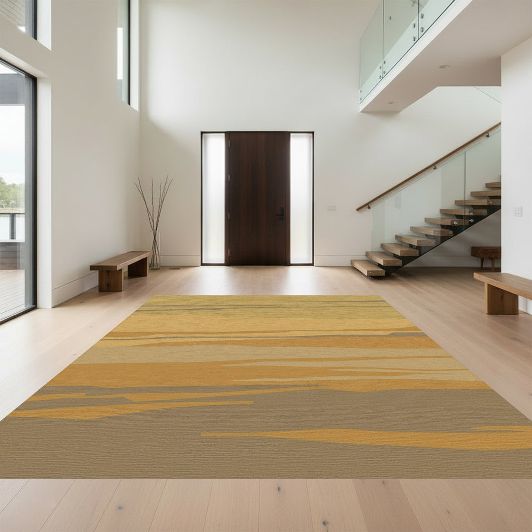 Earthy Tone Abstract Layered Plains Rug