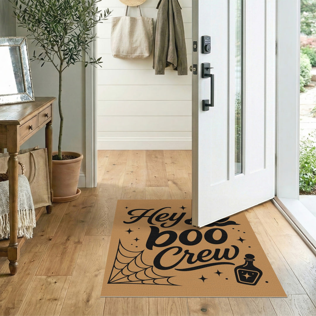 Hey Boo Crew Brown Tan Area Rug