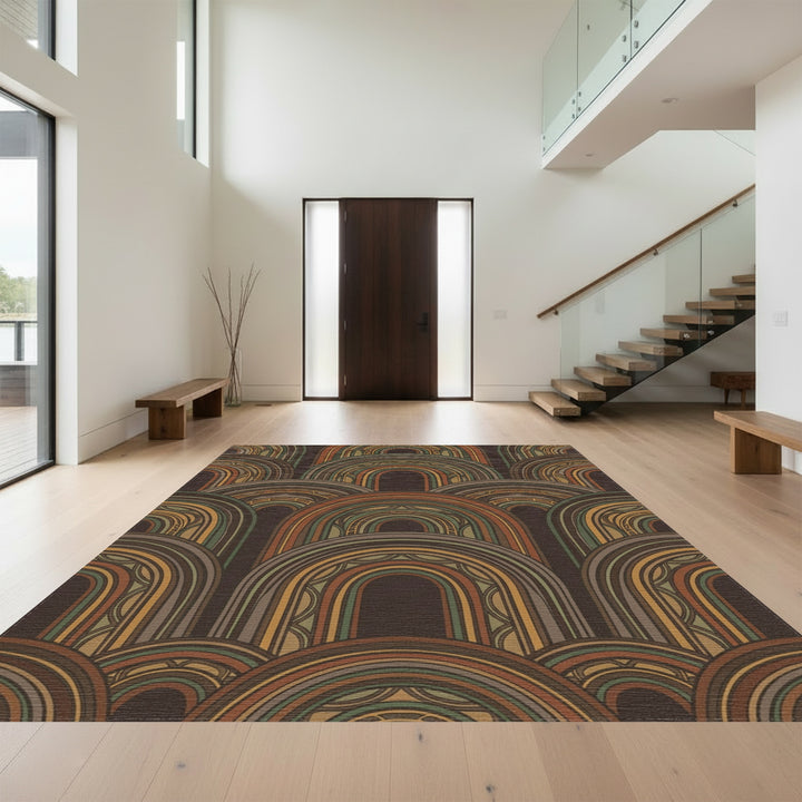 Earthy Tone Rainbow Arch Rug