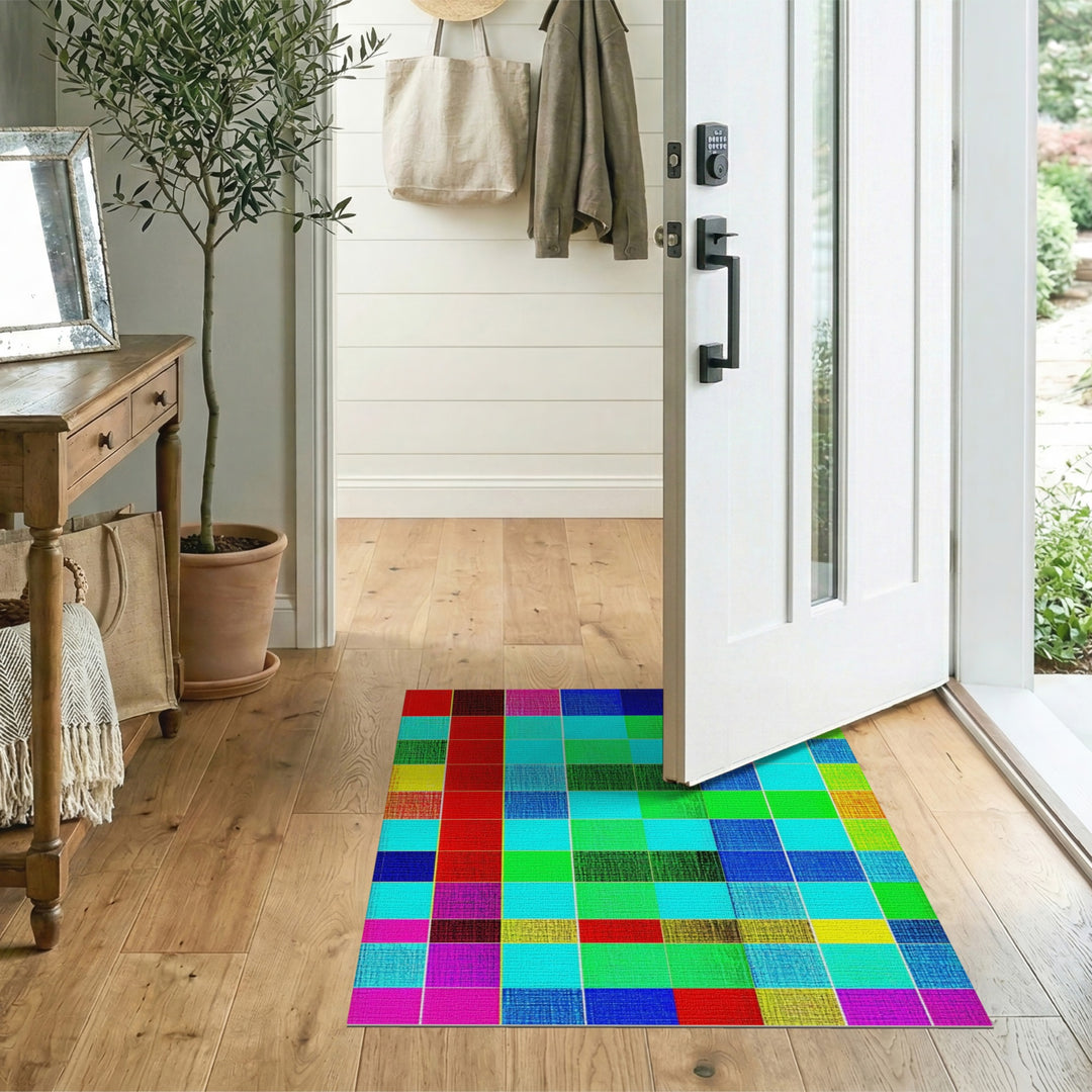 Vibrant Geometric Multi-Color Area Rug