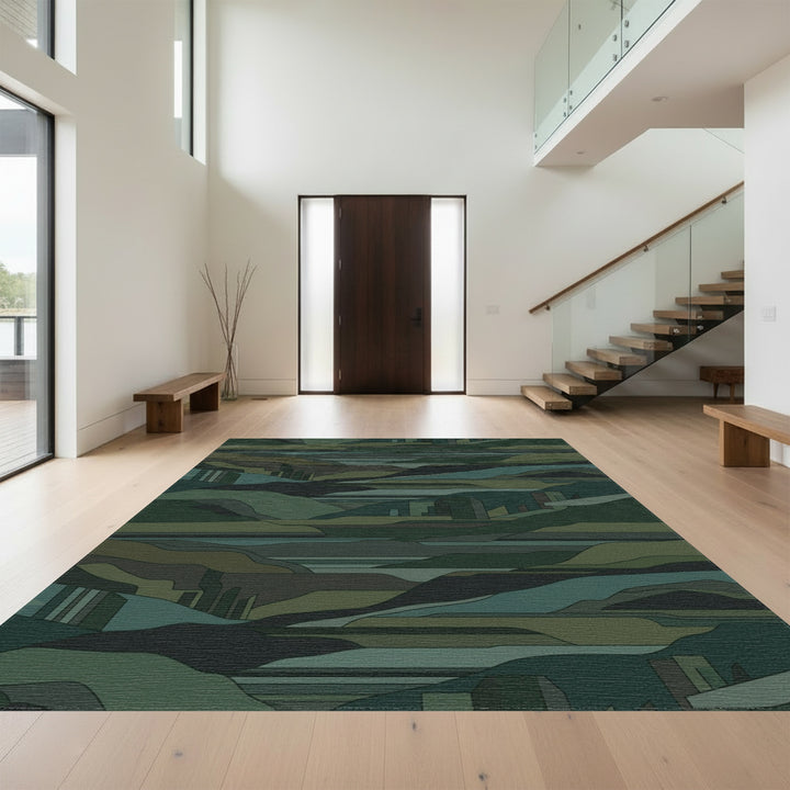 Abstract Geometric Landscape Waves Rug