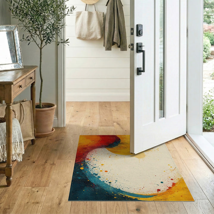 Vibrant Abstract Multi-Color Splash Area Rug