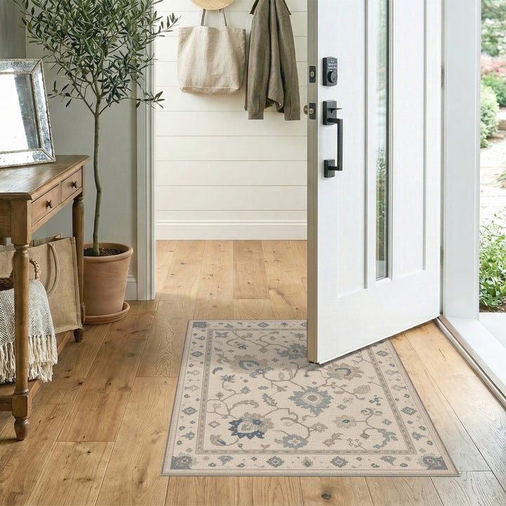 Beige Vintage Floral Vintage Area Rug