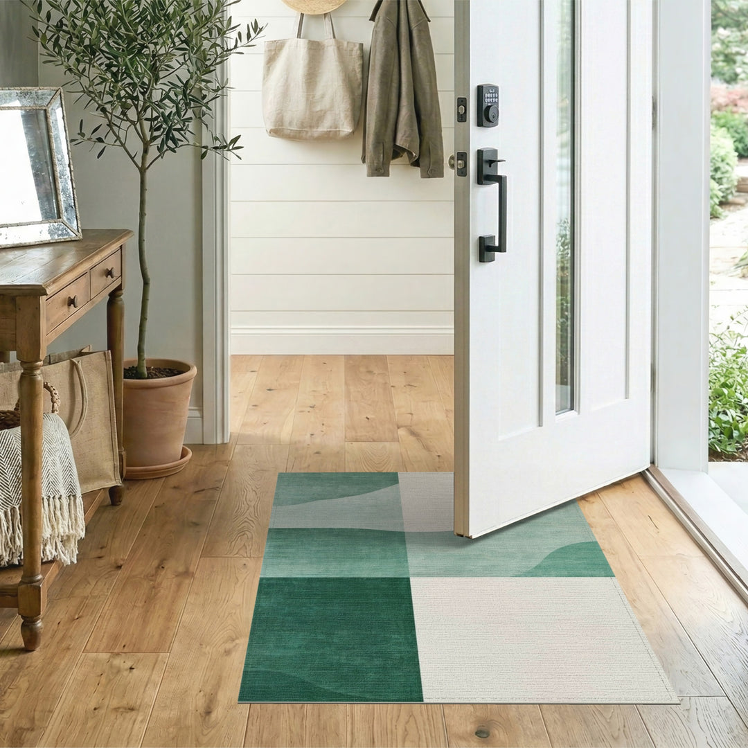 Wave Abstract Area Green Abstract Wave Area Rug