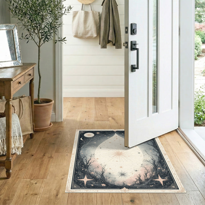 Celestial Starburst Teardrop Boho Area Rug