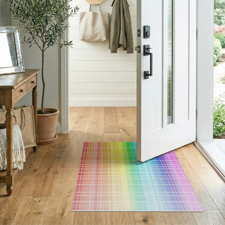 Geometric Modern Rainbow Spectrum Geometric Area Rug