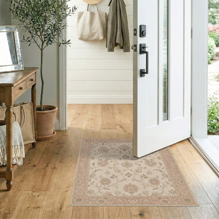 Pink Floral Vintage Area Rug