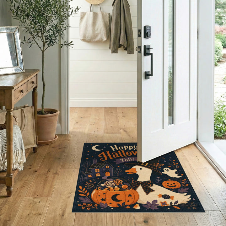 Happy Halloween Witch Duck Area Rug