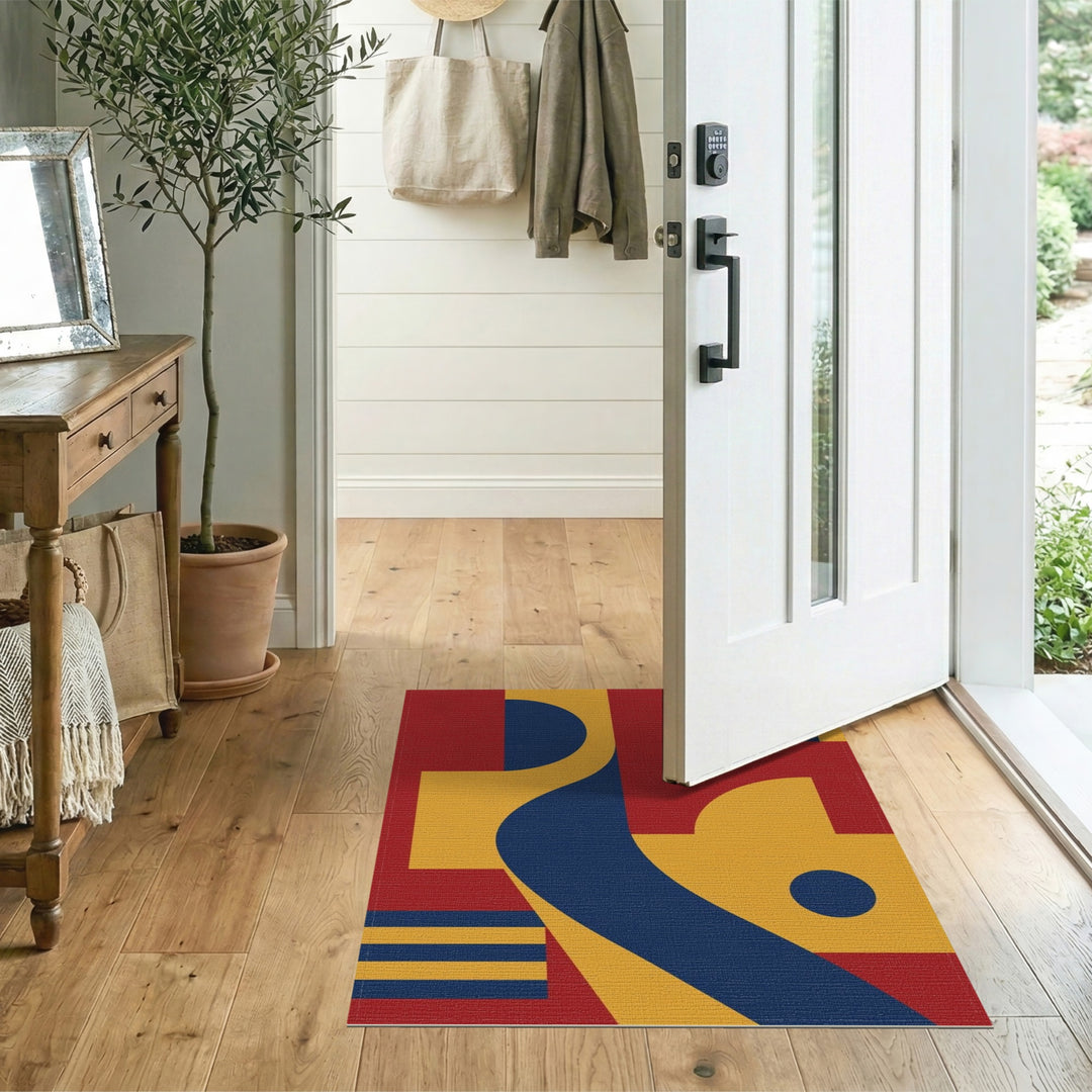 Bold Geometric Multi-Color Area Rug