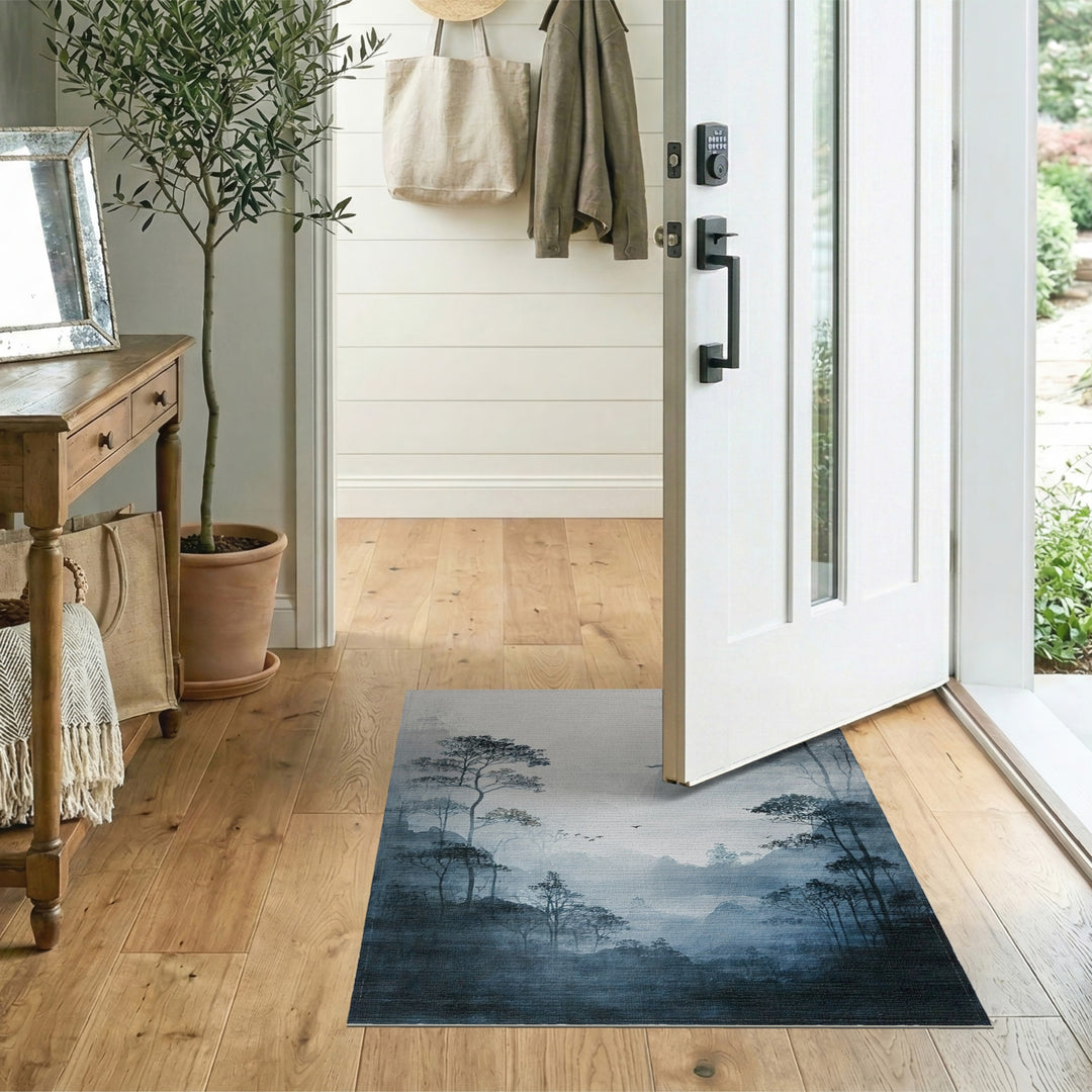 Misty Blue Mountains Area Rug