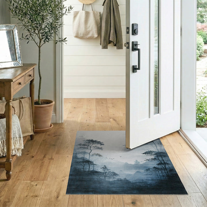 Misty Blue Mountains Area Rug