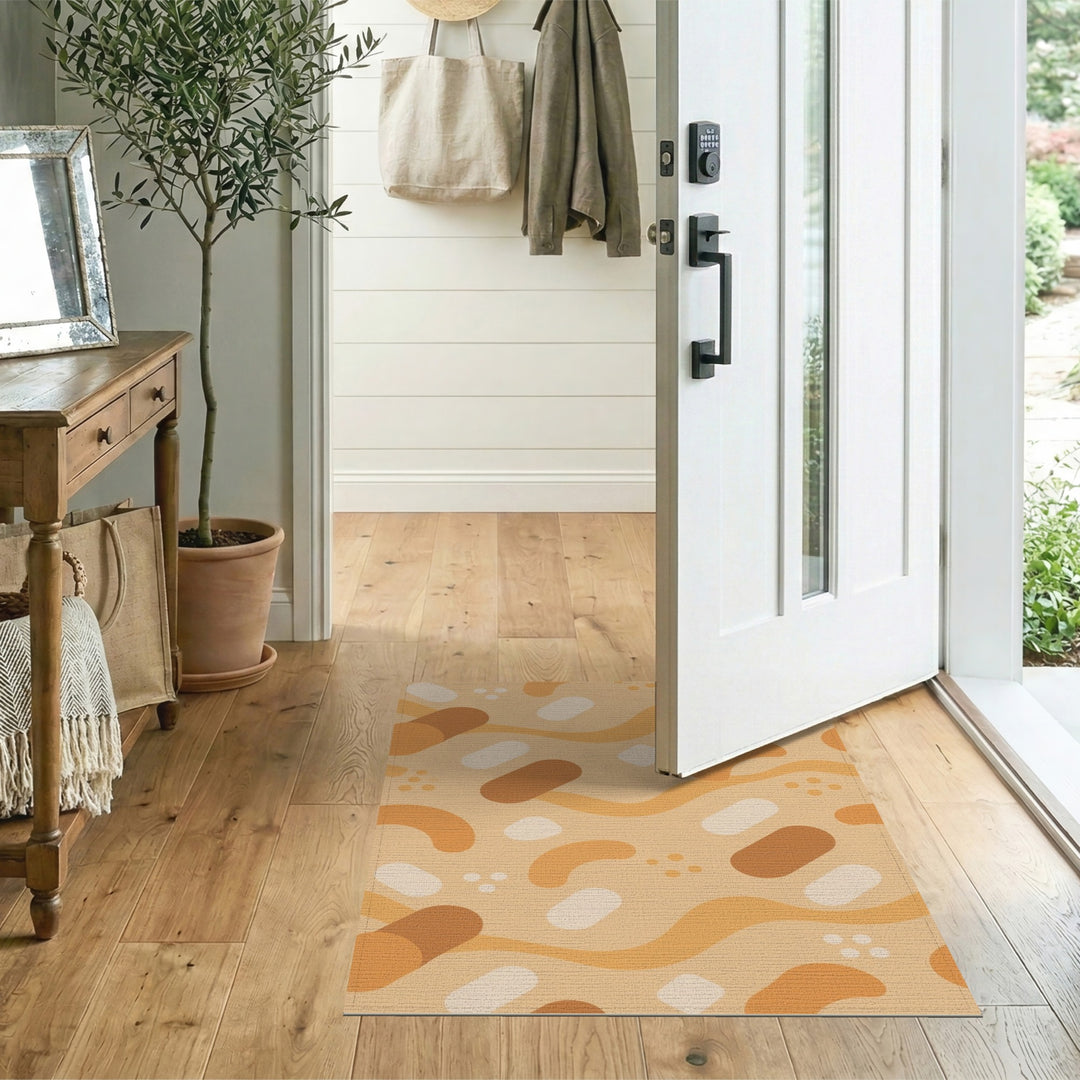 ODIKA Warm Orange Abstract Area Rug