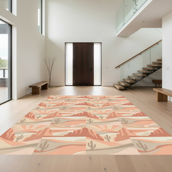 Desert Sunset Cactus Landscape Rug