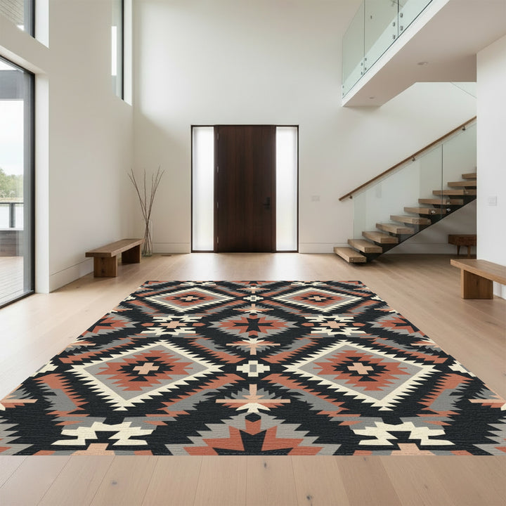 Geometric Southwest Earth Tone Diamond Rug