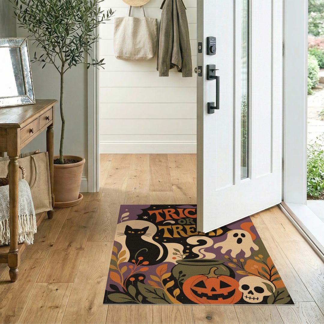 Kids Cartoon Trick or Treat Halloween Area Rug