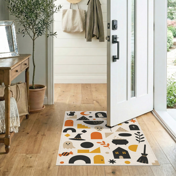 Multi-color and Patterns Halloween Kids Cartoon Washable Area Rug