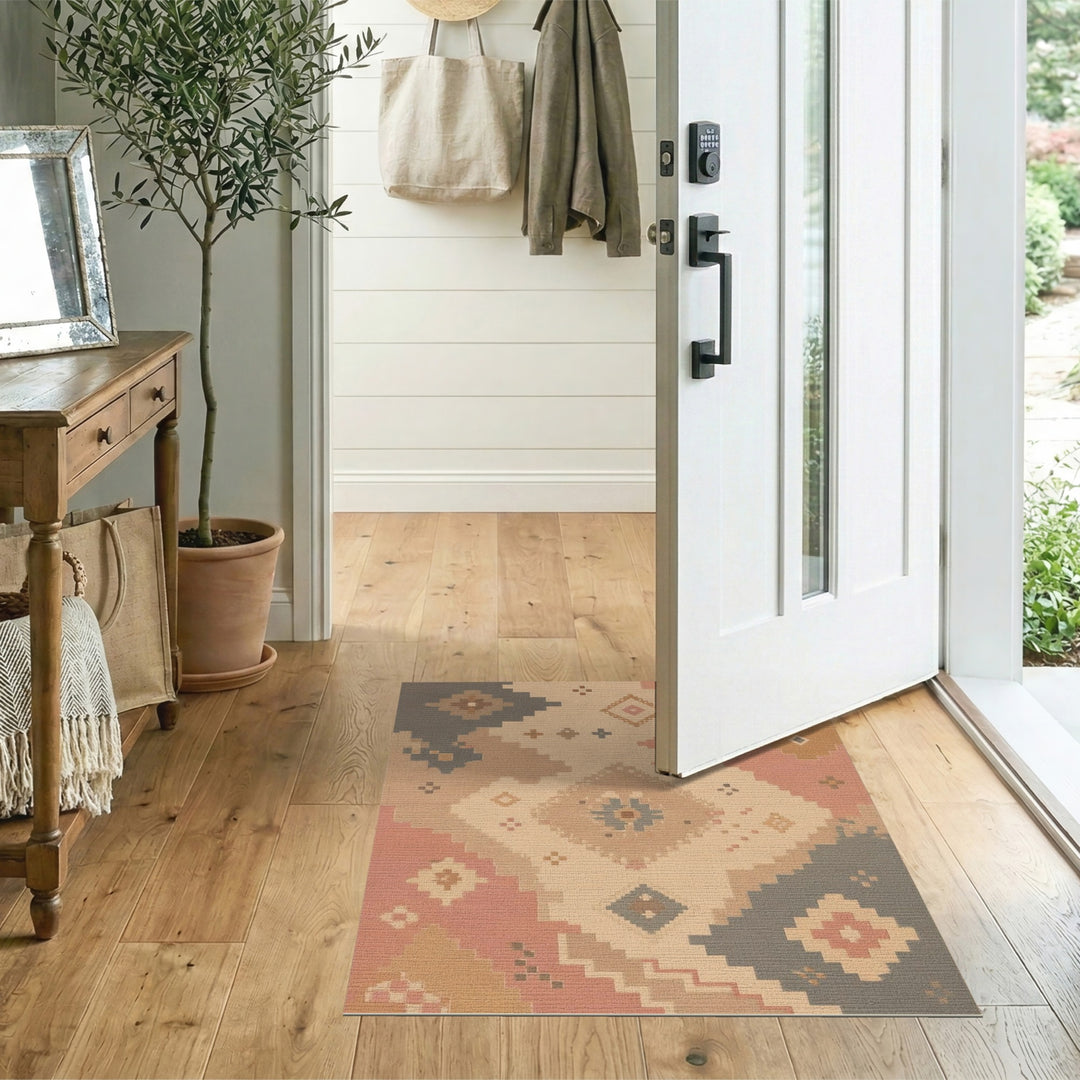 Geometric Southwestern Geometric Beige Area Rug