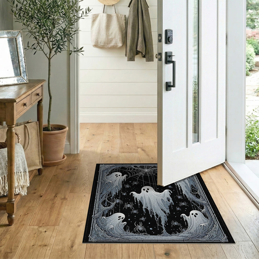 Ghostly Spirits Black White Area Rug