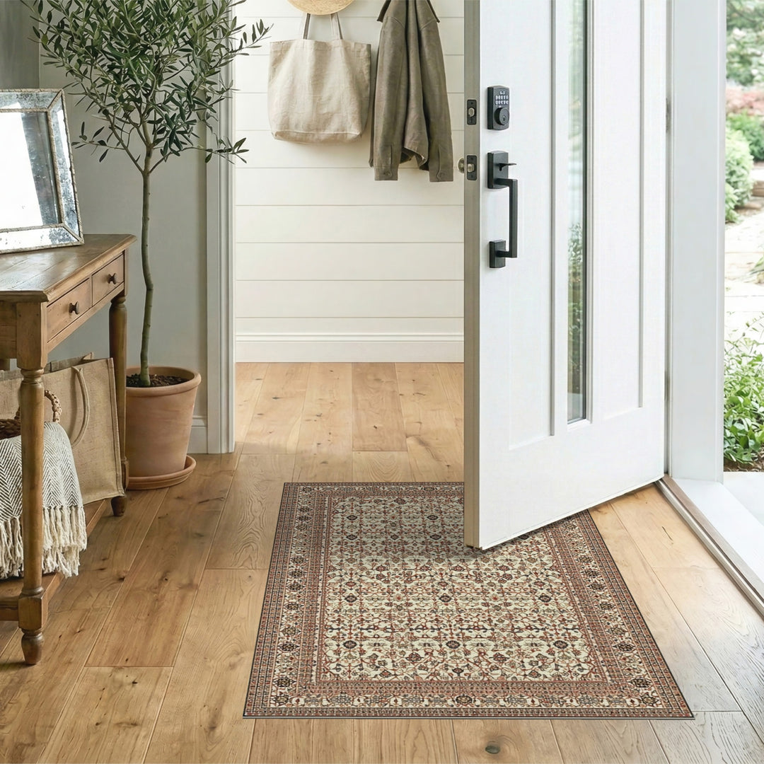 Beige Persian Medallion Area Rug