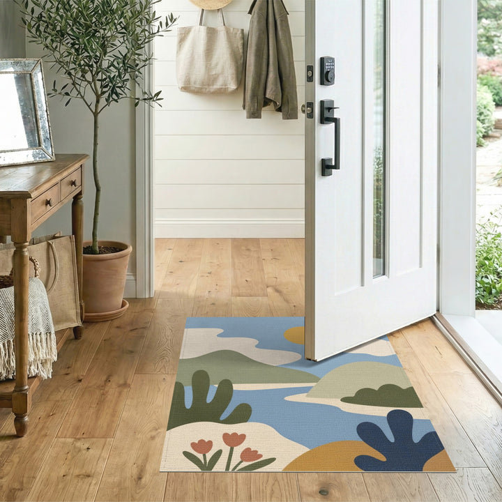 Blue Hills Abstract Landscape Area Rug