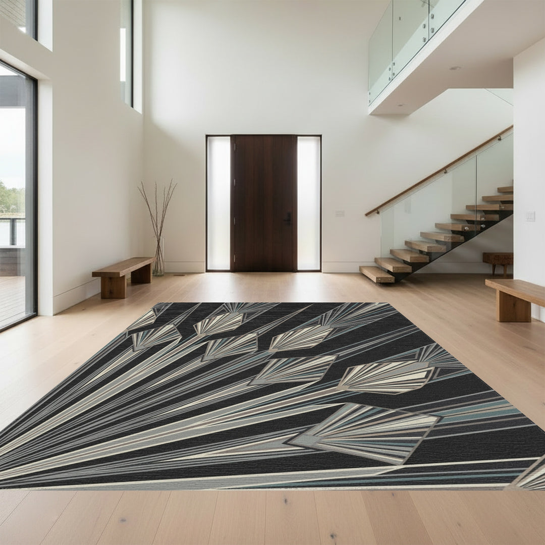 Geometric Fan Art Deco Rug