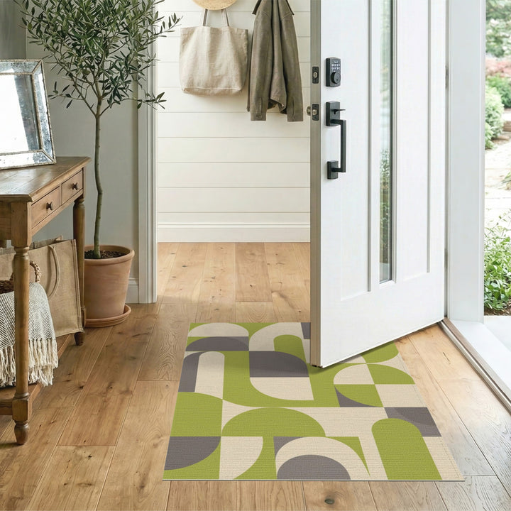 Green Geometric Arch Geometric Modern Area Rug