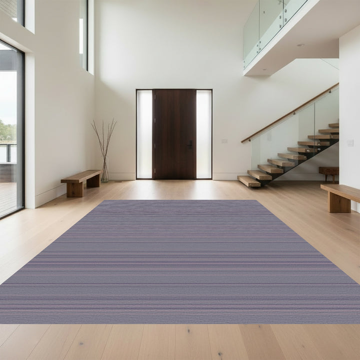 Muted Lavender Contemporary Stripe Rug