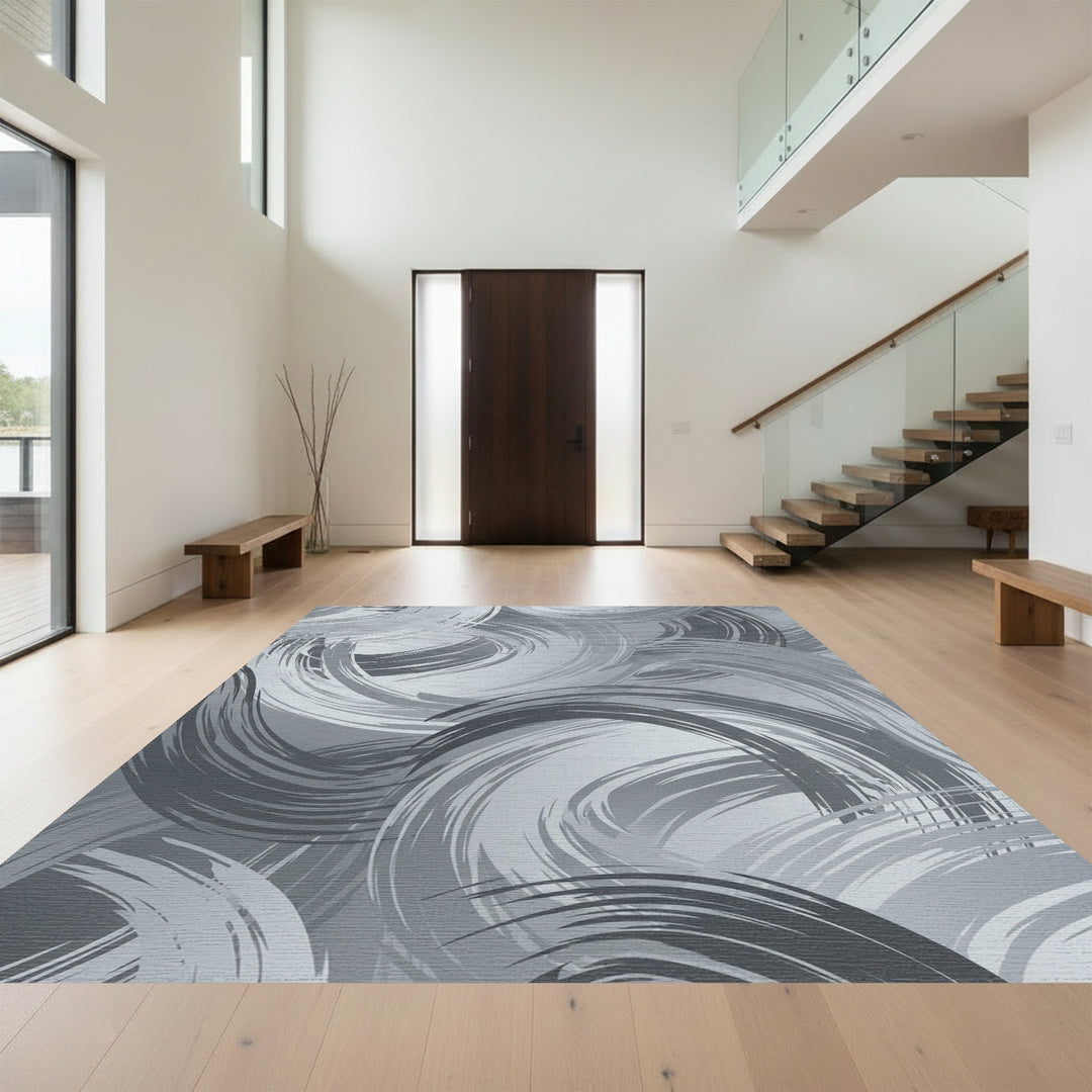 Shaded Swirl Brush Strokes Rug