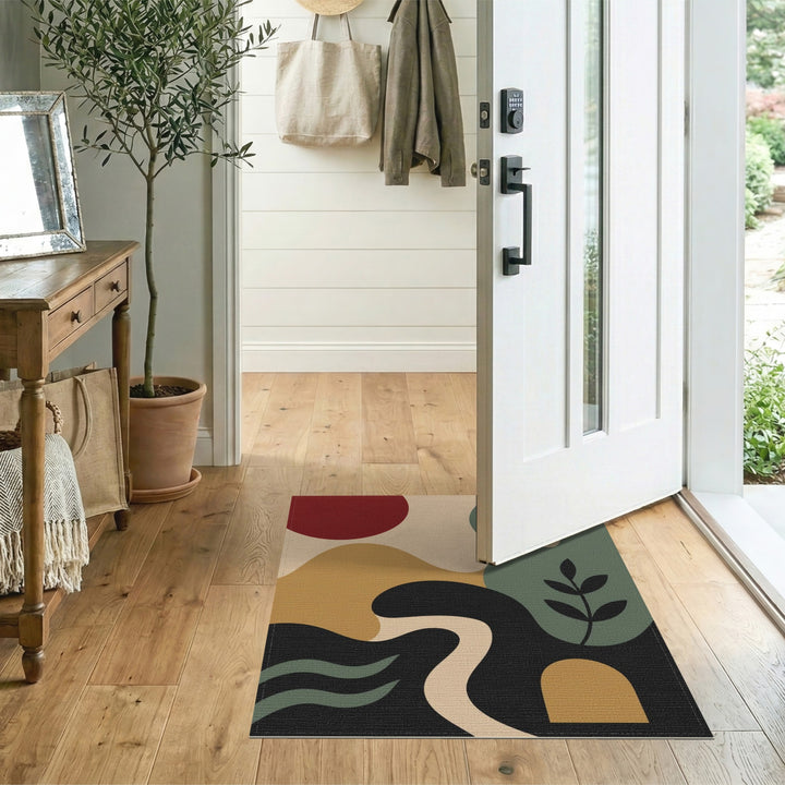 Abstract Multi-Color Organic Area Rug