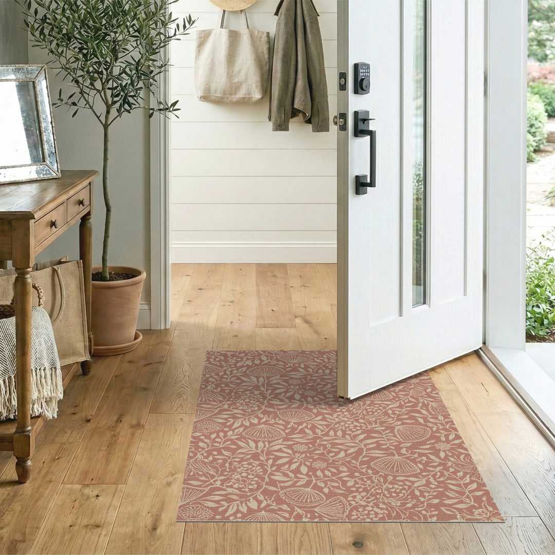 Pink Floral Vintage Area Rug