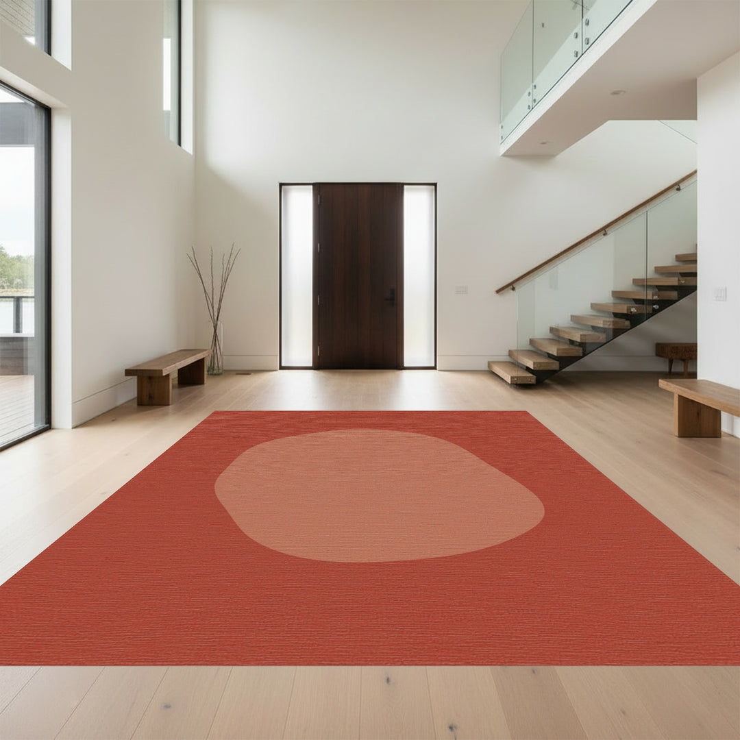 Terracotta Organic Blob Abstract Rug
