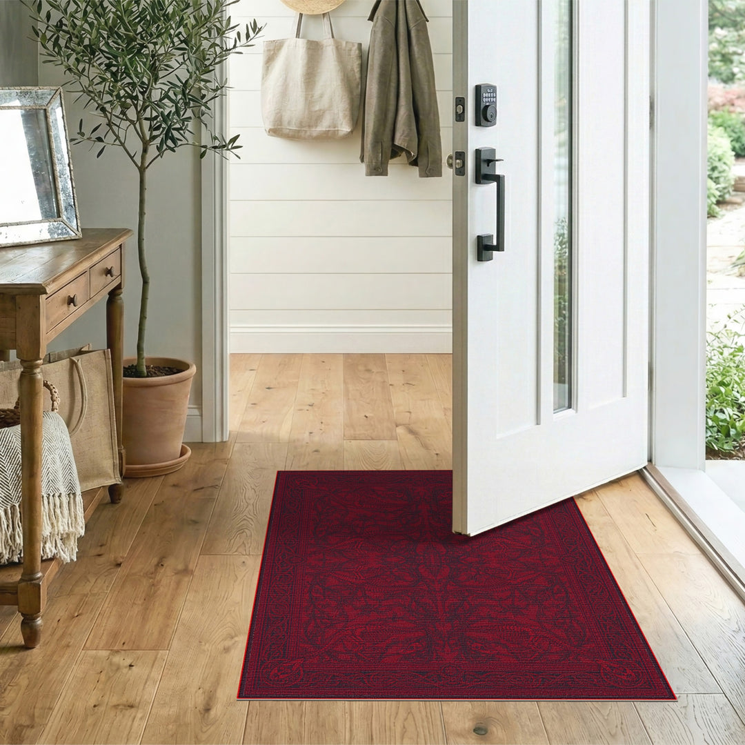 Red Dinosaur Skeleton Heritage Area Rug