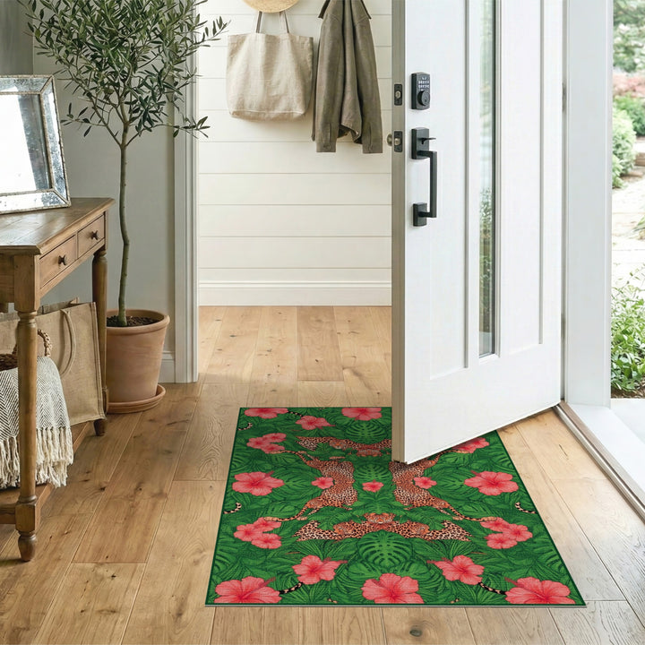 Leopard Hibiscus Area Rug