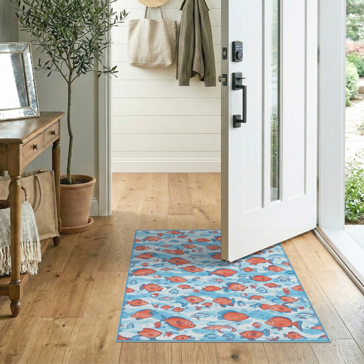 Ocean Fish Washable Area Rug