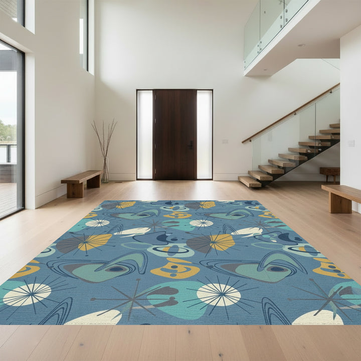 Atomic Mid Century Starburst Shapes Rug