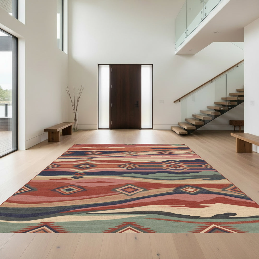 Southwestern Sunset Diamond Landscape Rug