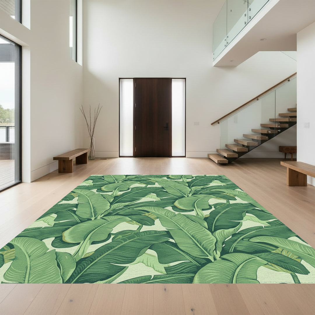 Verdant Banana Leaf Garland Rug