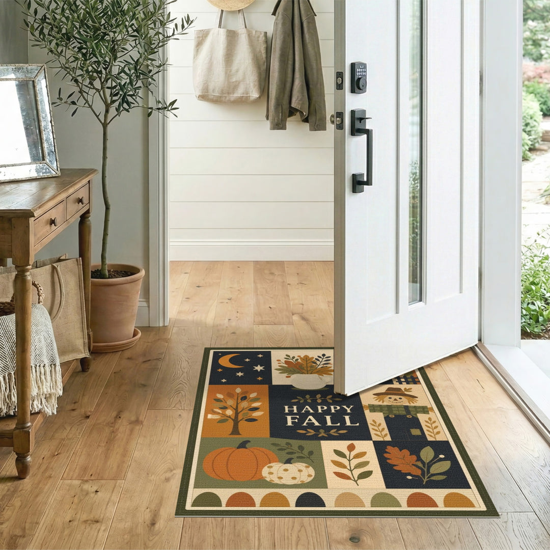 Happy Fall Patchwork Area Rug