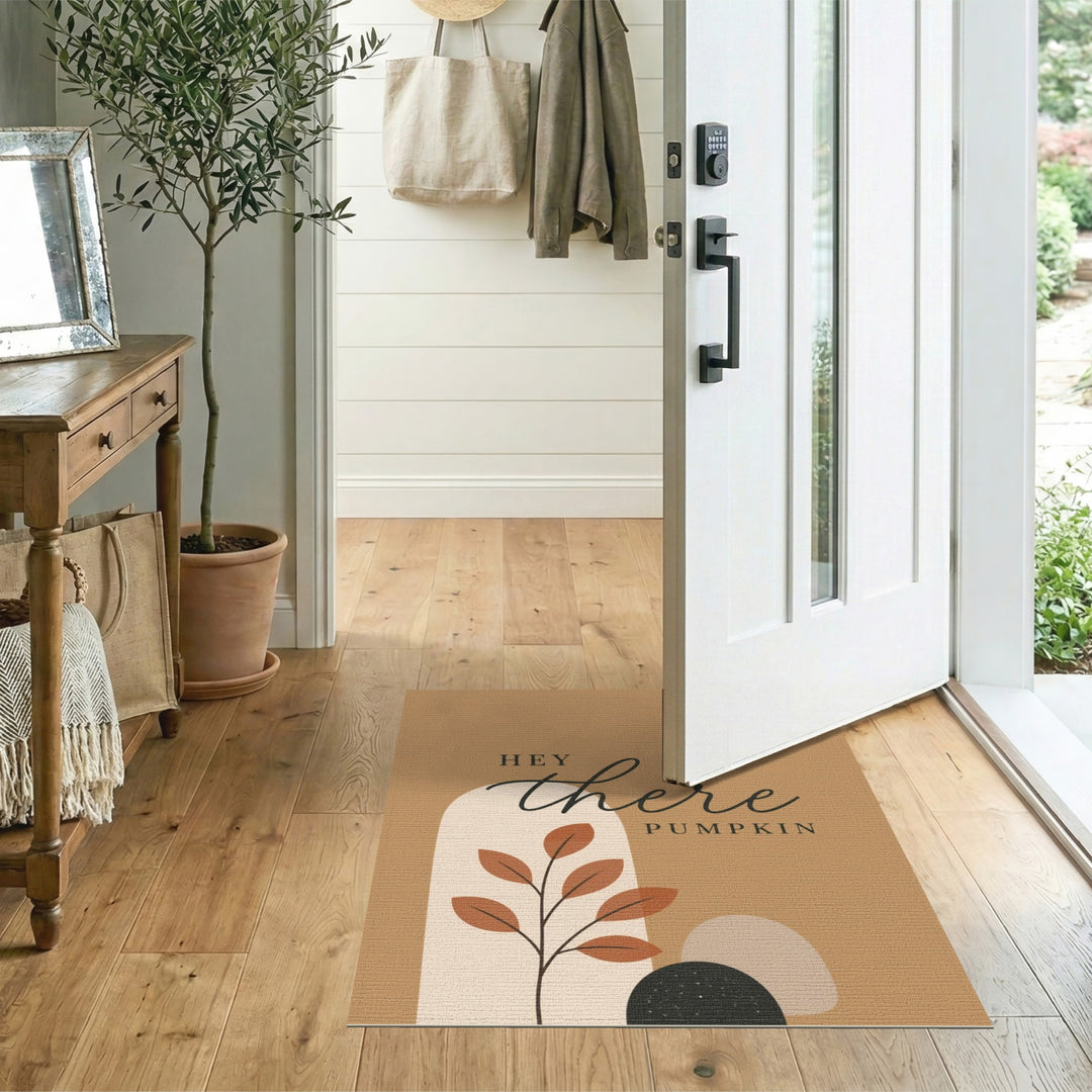 Brown and Tan Hey There Pumpkin Boho Area Rug