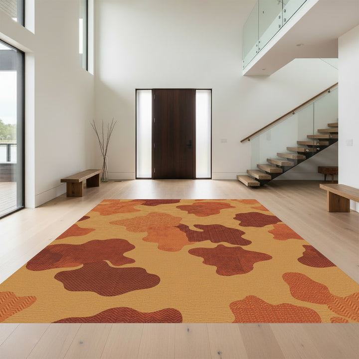 Earthy Camouflage Herringbone Texture Rug