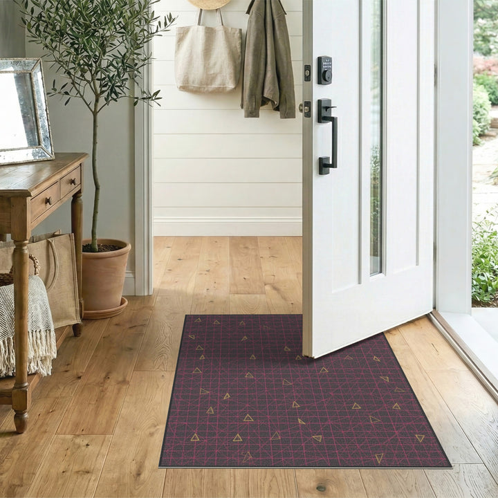 Grey Geometric Triangle Geometric Modern Area Rug