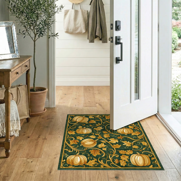 Green Pumpkin Vine Area Rug
