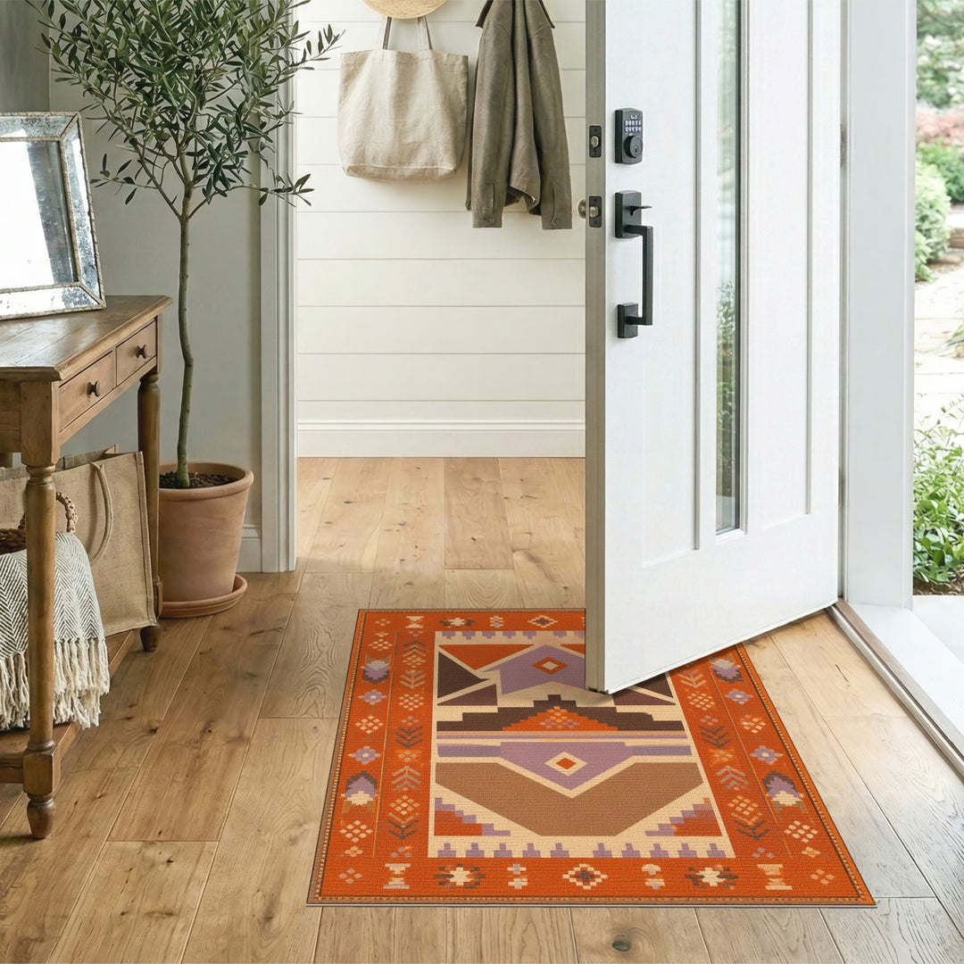 Orange Heritage Tribal Area Rug
