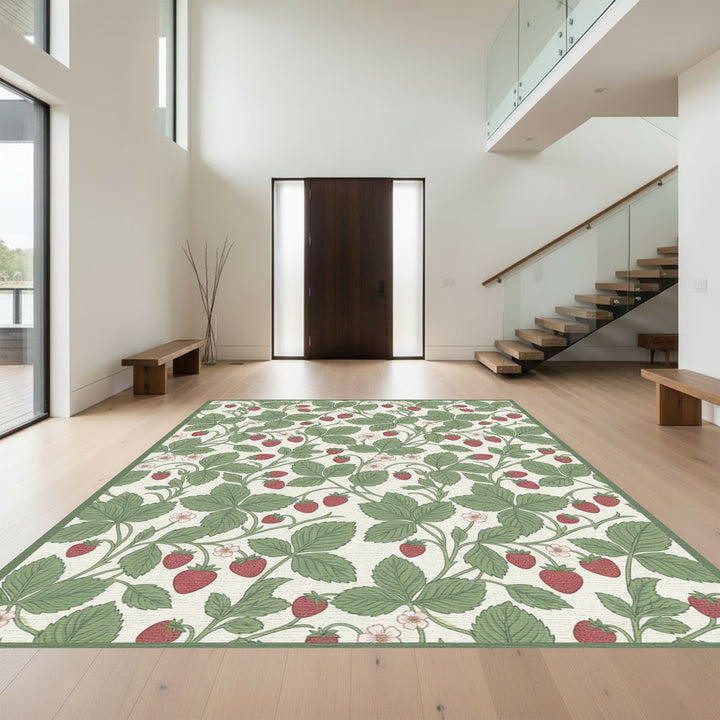 Strawberry Vine Botanical Cream Rug