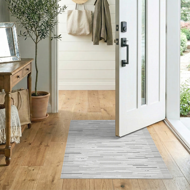 Grey Abstract Line Area Rug