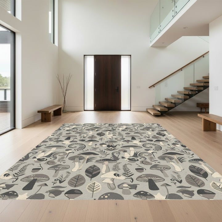 Mushroom Forest Fern Acorn Medley Rug