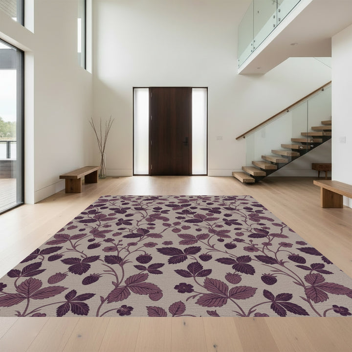 Purple Strawberry Vine Botanical Rug